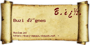 Buzi Ágnes névjegykártya